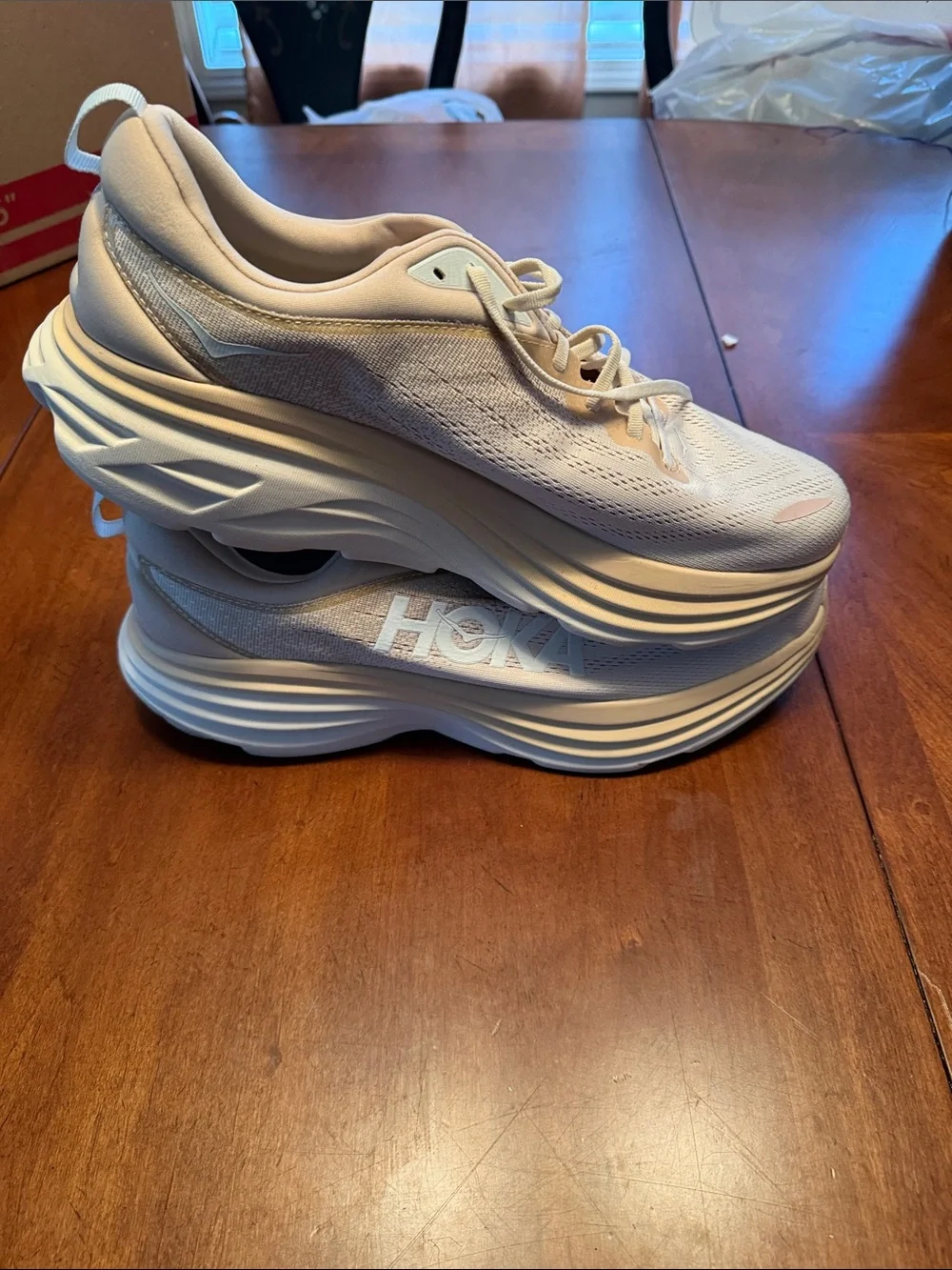 Hoka Men’s Bondi 8 New Sz 16D No Box Running Sneakers - Cream/Beige